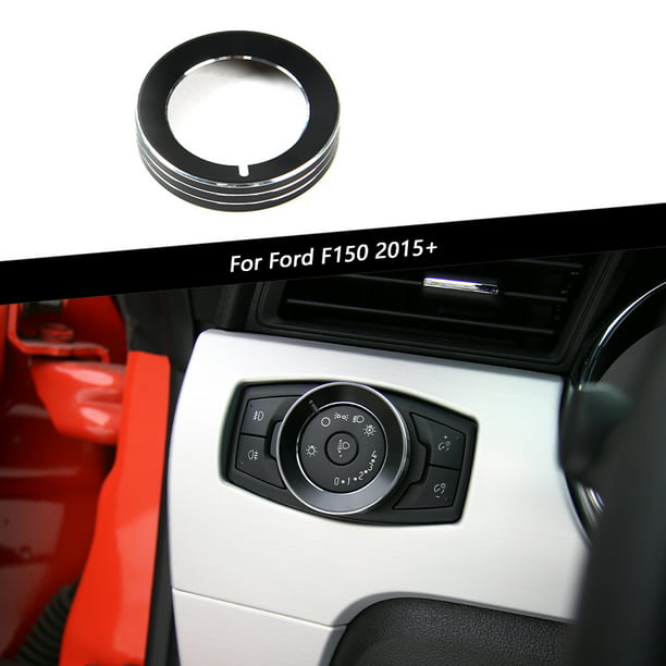 Headlight Switch Button Knob Ring Trim Decor Cover for Ford F150 & Mustang 2015+